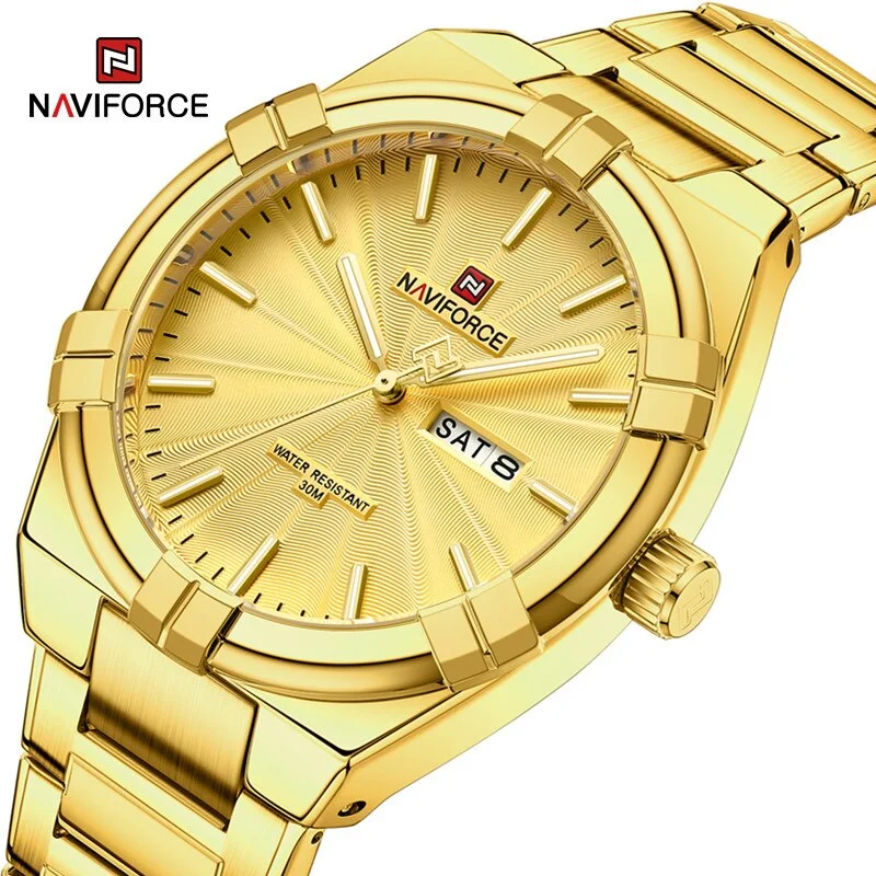 solar-powered smartwatch with fitness tracker-100% Orignal Brand NAVIFORCE NF9218 Men's Fashion Business Calendar Male Waterproof Stainless Steel Wristwatches Relogio Masculino 2023