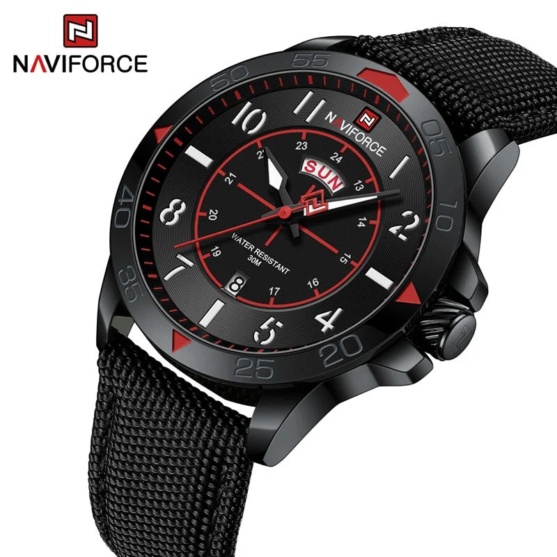 advanced health monitoring smartwatch-Top Brand NAVIFORCE Fashion Nylon Strap Waterproof Quartz Men's Sport Watches NF9204N Luxury 2023