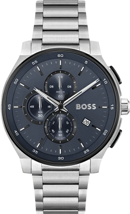 smartwatch with guided workouts and tracking-BOSS Peak 2.0 chronograph function Blue Round Dial Men's Watch - 1514189