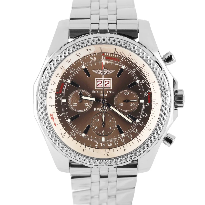 men’s stylish ceramic watch-Breitling Bentley 6.75 Chronograph PAPERS Havana Brown 48.7mm A4436212 Watch