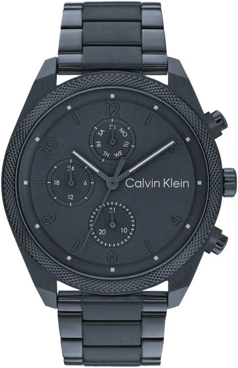 smart watch with AI-based fitness analysis-CALVIN KLEIN Impact 44 mm Blue Dial Stainless Steel Analogue Watch For Men - 25200463