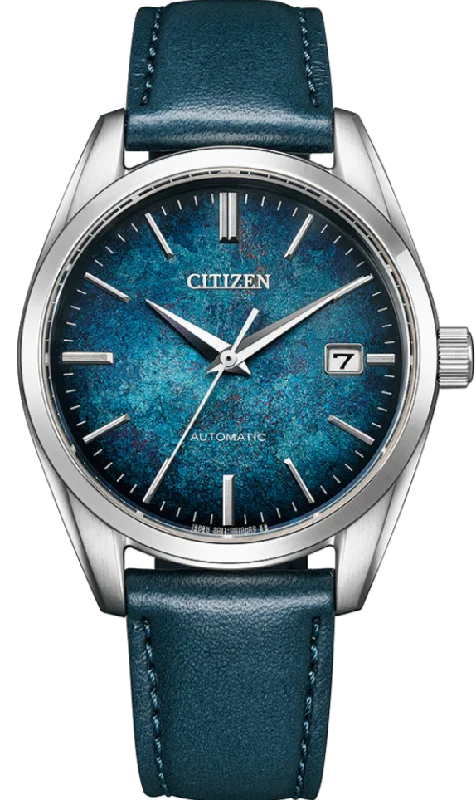 smartwatch with advanced workout tracking-Citizen Collection Mechanical Automatic Silver Leaf Lacquer Blue Dial NB1060-12L