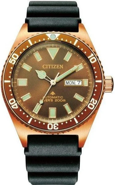 smartwatch with step counter and calorie tracker-Citizen Promaster Marine Mechanical Automatic 200M Diver NY0125-08W