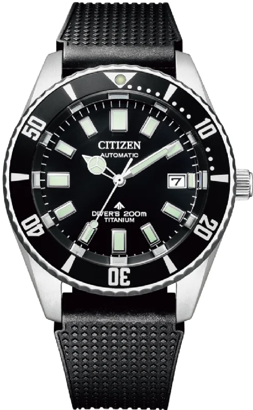 waterproof smart sports watch-Citizen Promaster Marine Titanium Mechanical Automatic ISO 200M Diver NB6021-17E