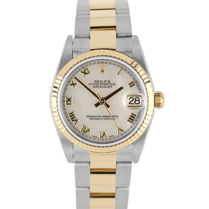 men’s leather strap luxury chronograph-Rolex Datejust 31 Two-Tone 18k Yellow Gold Steel MOTHER OF PEARL 78273 Watch