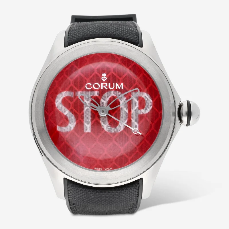 solar-powered smartwatch with fitness tracker-Corum Bubble 52 Stop Limited Edition Titanium Automatic Men's Watch L403/03249