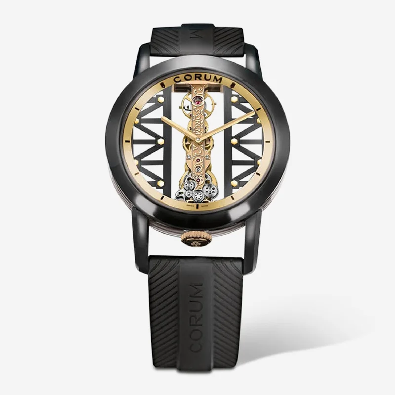 high-quality digital sports wristwatch-Corum Golden Bridge Round 43 Tourbillon Black DLC Titanium Manual Wind Men's Watch B213/04013