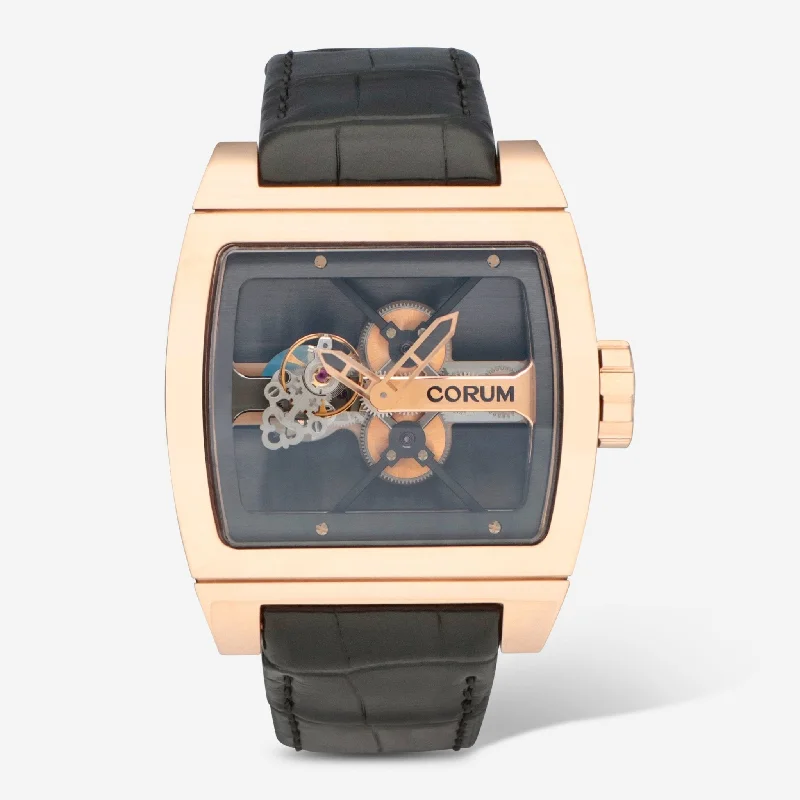 stylish men’s digital watch with heart rate-Corum Ti-Bridge Tourbillon 18K Rose Gold Manual Wind Men's Watch B022/00984