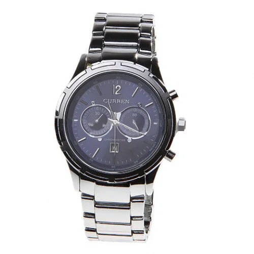 men’s stylish sport digital watch-Curren Men's Stainless Steel Watch and Dual Chronograph (Blue 5cm Dial) - CUR068