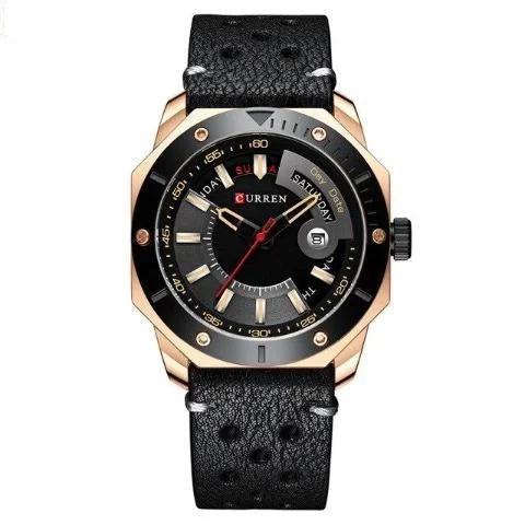 men’s luxury sports chronograph watch-Curren Full Day Display Men's Watch (Dial 4.3cm) - CUR207