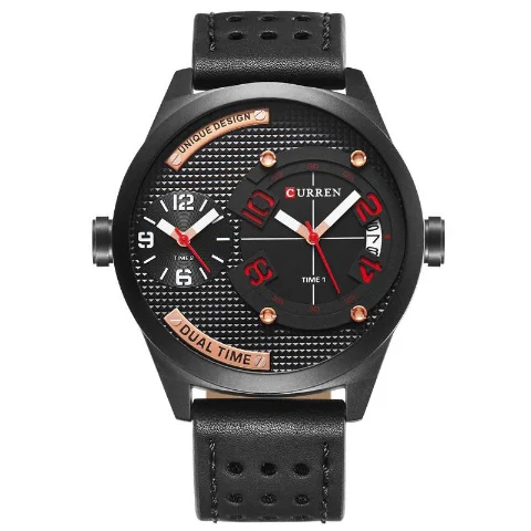 luxury smartwatch with fitness tracking-Curren Men's Dual Time Watch (Dial 4.9cm) - CUR 132