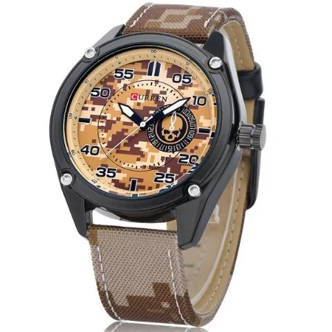 waterproof sport watch for athletes-Curren Men's Military Watch (Dial 4.5cm) - CUR 177