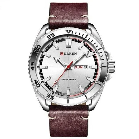 luxury men’s watch with leather band-Curren Sports Luxury Men's Watch (Dial 4.5cm) - CUR205