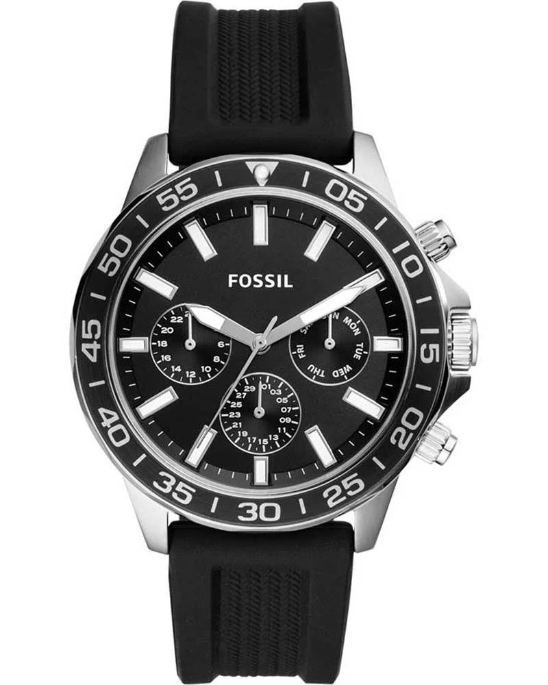 smartwatch with training and recovery analysis-Fossil Men's Bannon Multifunction Black Silicone Watch BQ2494