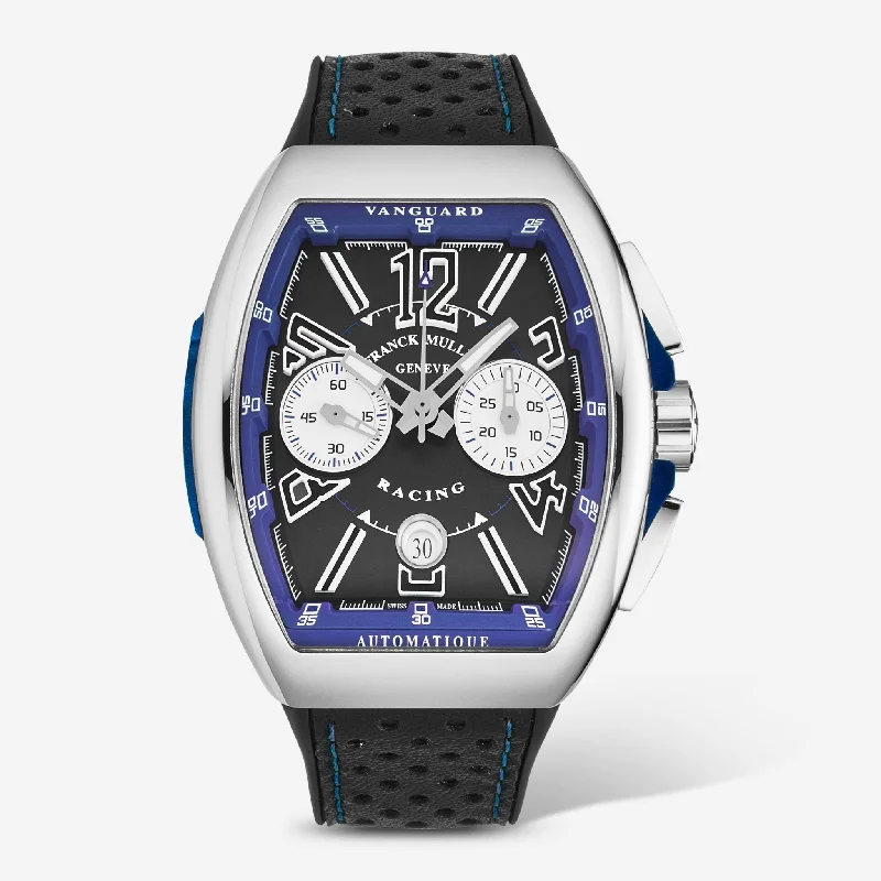 solar-powered smartwatch with fitness tracker-Franck Muller Vanguard Racing Black Dial Automatic Men's Watch 45CCBLKBLU