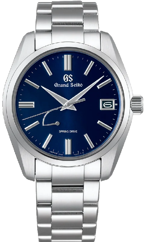 men’s luxury leather strap automatic watch-Grand Seiko Heritage Collection Spring Drive Midnight Blue SBGA439