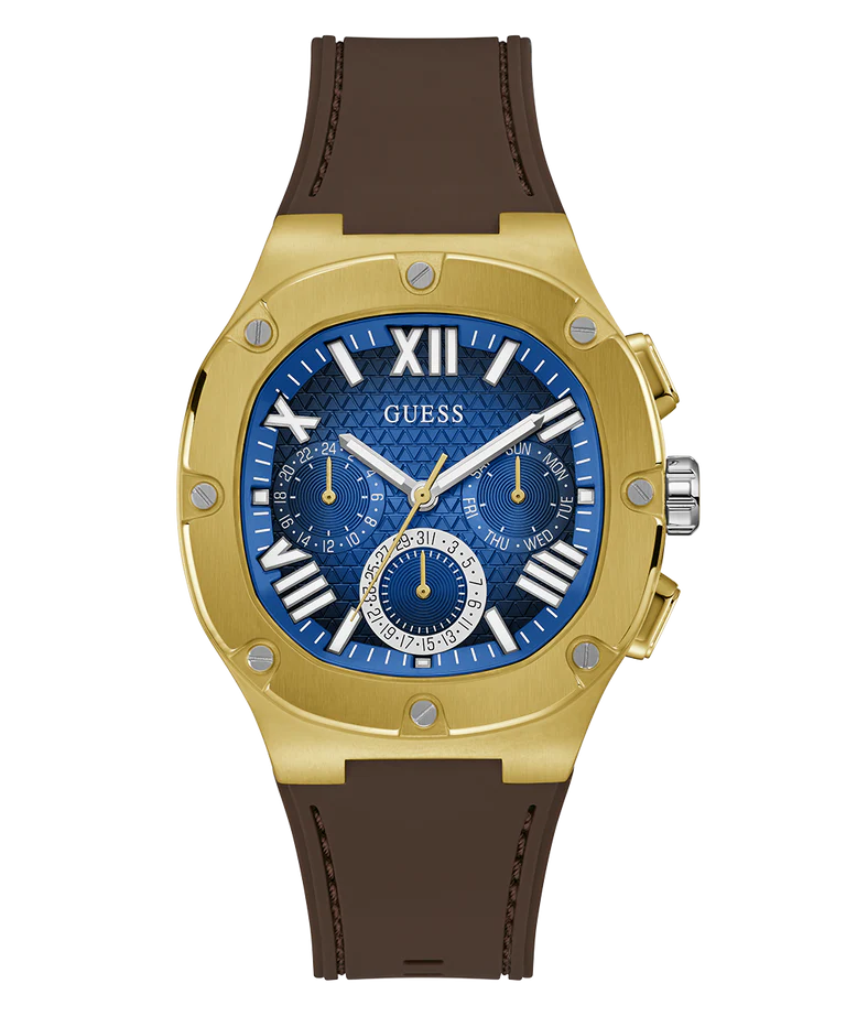 luxury men’s watch with leather band-GUESS HEADLINE Men Blue Square Dial Analog Watch - GW0571G5