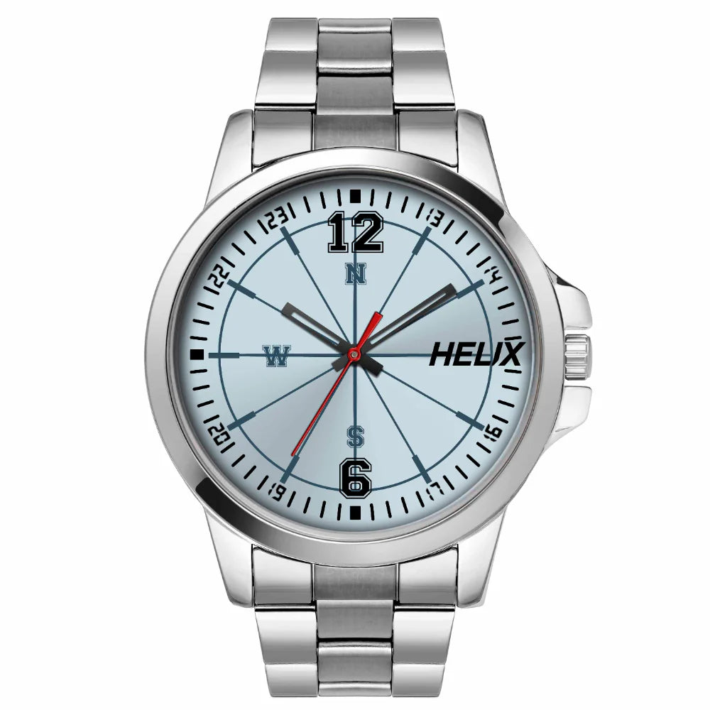 smartwatch with multi-function features-Helix By Timex Blue Round Analog Stainless Steel Watch Men -TW023HG25