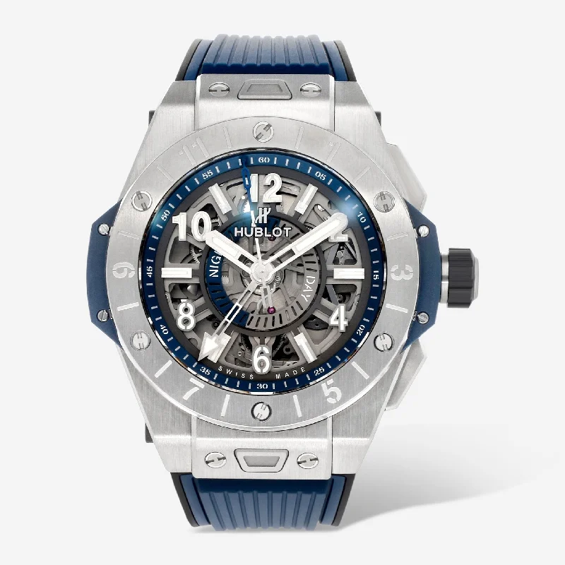 tactical military GPS wristwatch-Hublot Bing Bang Unico GMT Titanium Automatic Men's Watch 471.NX.7112.RX