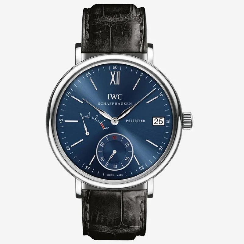 smartwatch with sleep quality analysis-IWC Portofino Hand Wound Eight Days Stainless Steel Men's Watch IW510106