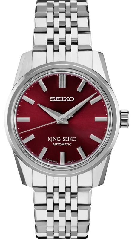 smartwatch with sleep quality analysis-King Seiko KSK Series 2021 Mechanical Automatic Burgundy SPB287 (SDKS009)