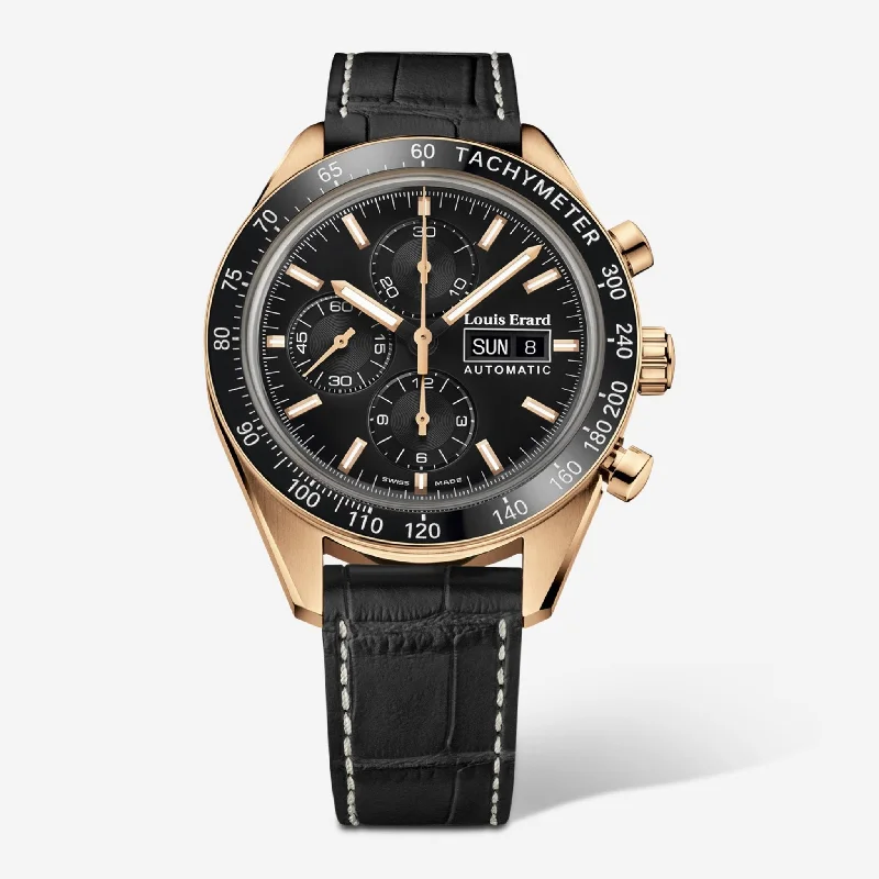 classic men’s automatic chronograph watch-Louis Erard Sportive Chronograph PVD 4N Automatic Men's Watch 78109PR12.BDCR152