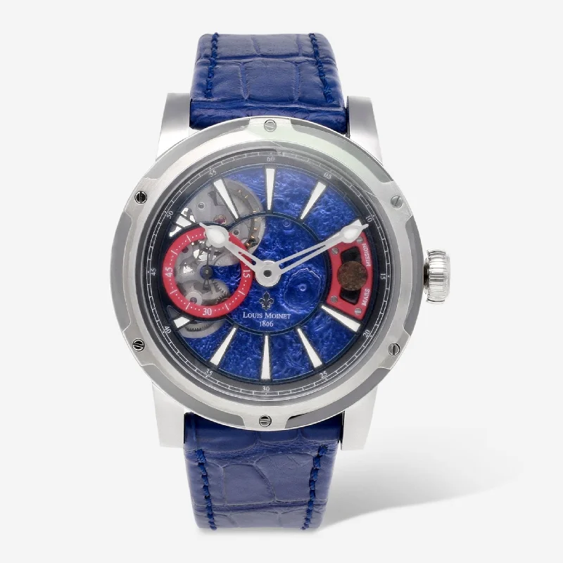 waterproof smart sports watch-Louis Moinet Mars Mission Blue Stainless Steel LE Automatic Men's Watch LM-75.10.MA-B