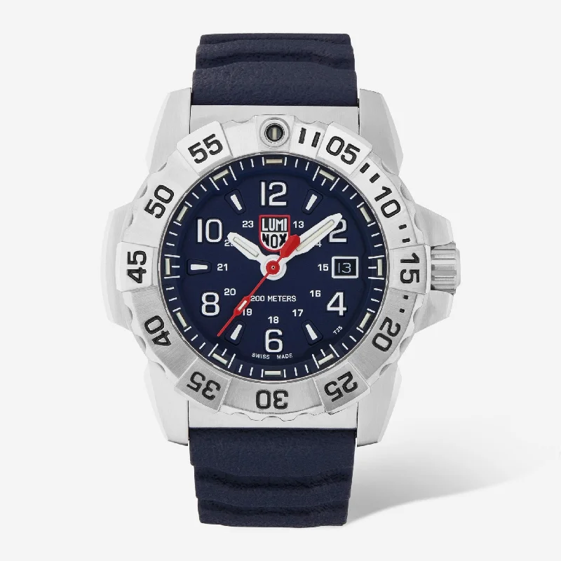 smartwatch with voice assistant integration-Luminox Navy SEAL Stainless Steel 45mm Quartz Men's Watch XS.3253