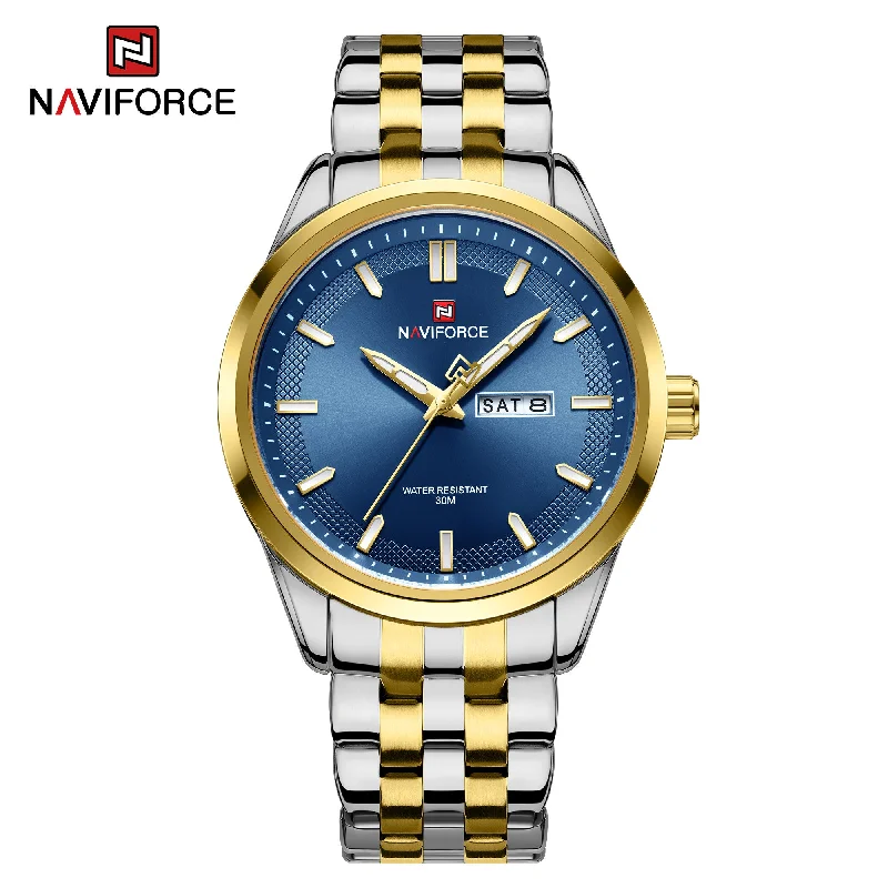 waterproof smart sports watch-Naviforce NF9203 Men's Watch Old School Design Casual Classic Day Date Quartz WristWatch For Man Gift