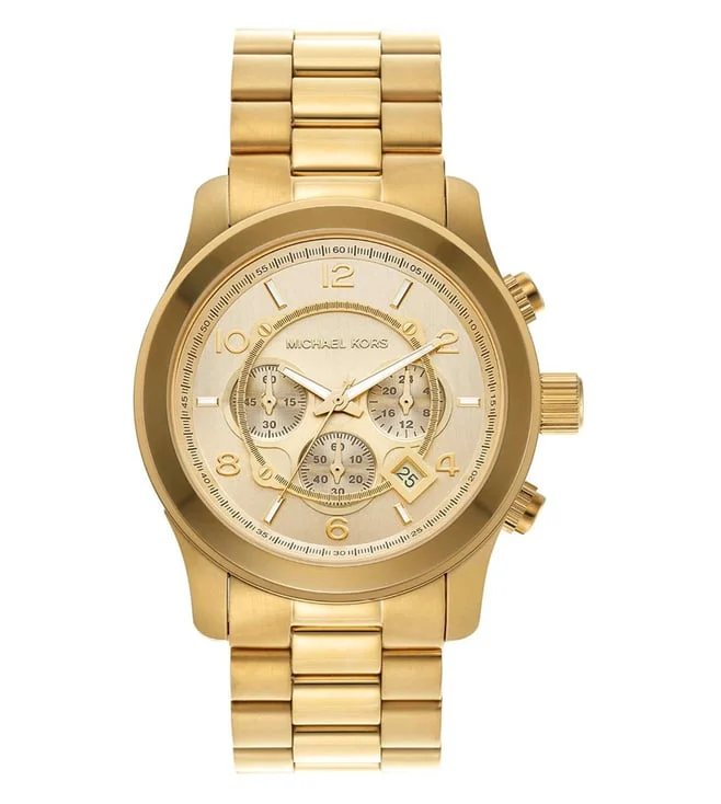 sports watch with fitness data synchronization-Michael Kors Runway Chronograph Watch for Men MK9074