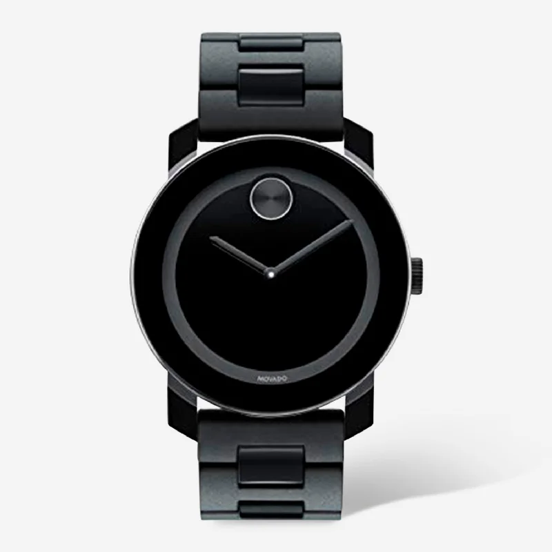 men’s stylish ceramic watch-Movado BOLD Black Stainless Steel Quartz Men's Watch 3600047