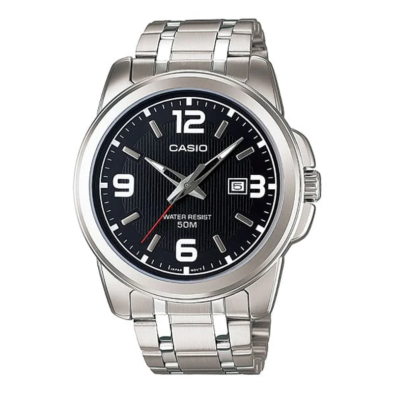 classic analog wristwatch with date function-MTP-1314D-1A