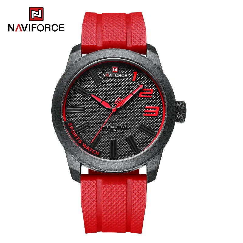 advanced smartwatch with advanced tracking-NAVIFORCE NF9202T Silicone Band Sport Waterproof Watches for Men Casual Quartz Wristwatch Shockproof Design Male Clock Relogio Masculino