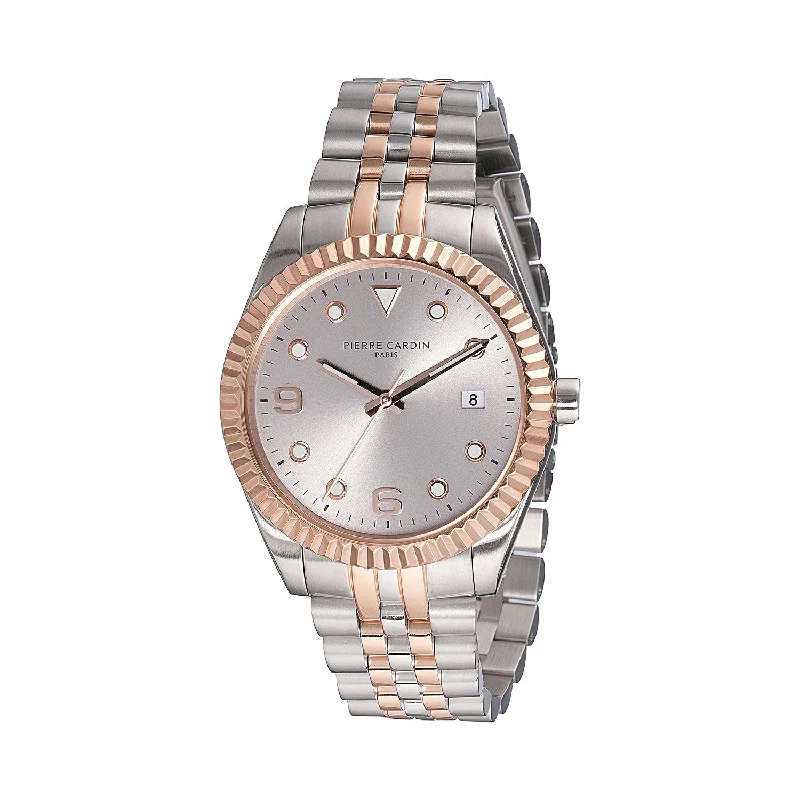 men’s casual analog wristwatch-Opéra Timbre Men’s Watch - Two-Tone Rose Gold & Silver Case, Champagne Dial with Two-Tone Jubilee Strap