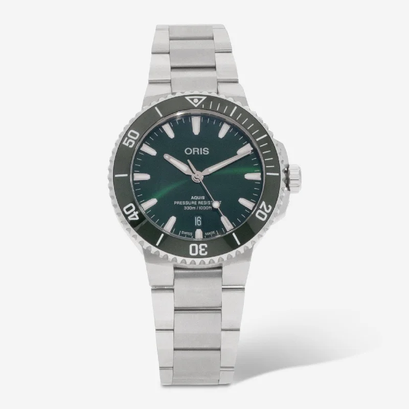 high-performance multi-sport wristwatch-Oris Aquis Stainless Steel Automatic Men's Watch 0173377874157-0782204PEB