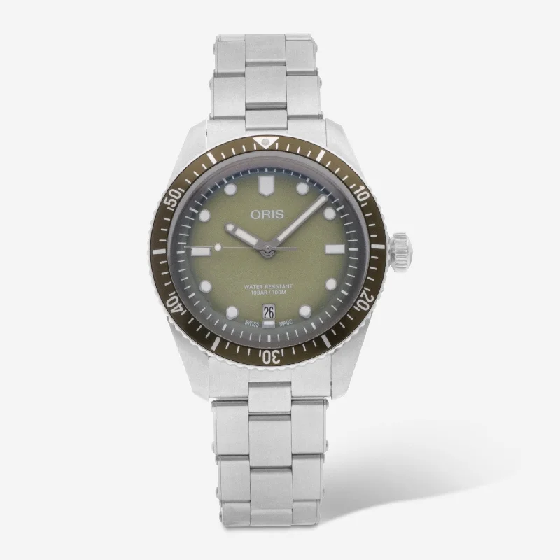 men’s vintage mechanical wristwatch-Oris Divers Sixty-Five Stainless Steel Automatic Men's Watch 0173377074057-0782018