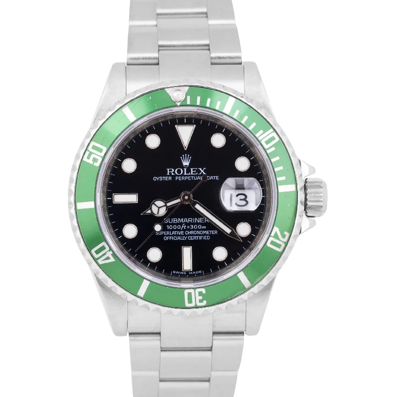 smartwatch with sleep monitoring features-PAPERS Rolex Submariner Date 40mm KERMIT Green Stainless REHAUT 16610 LV BOX