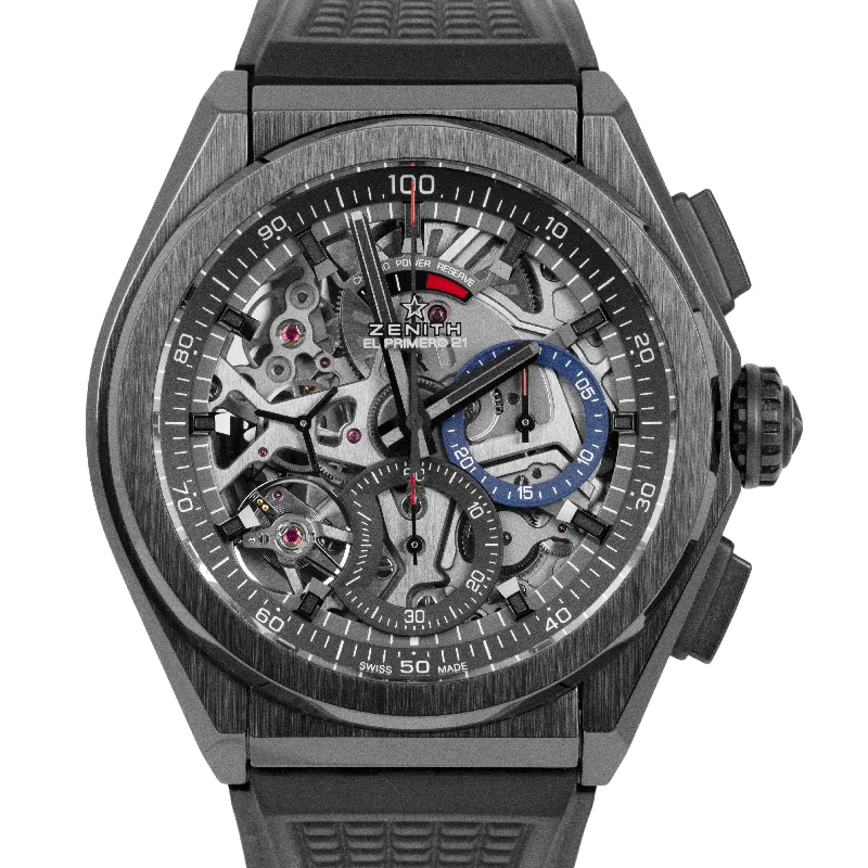 tactical military GPS wristwatch-PAPERS Zenith Defy 21 Ceramic Skeleton Date 44mm Watch 49.9000.9004/78.R782 BOX