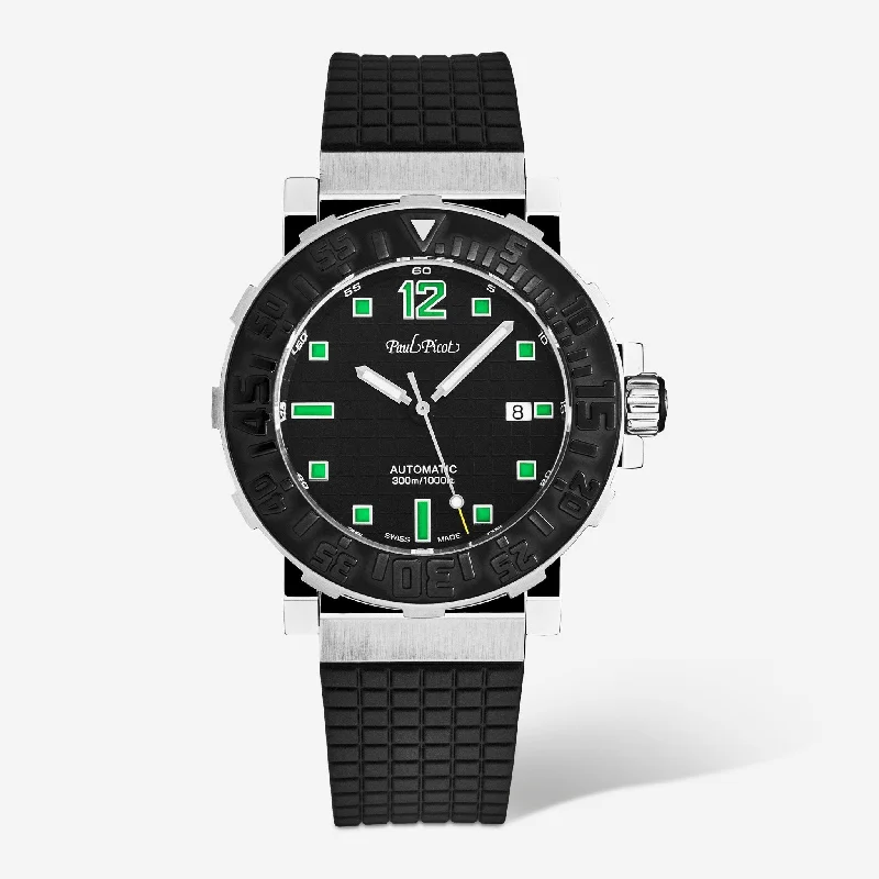 solar-powered watch for outdoor activities-Paul Picot C-Type Black Dial Men's Automatic Watch P4118.SNGNN3016