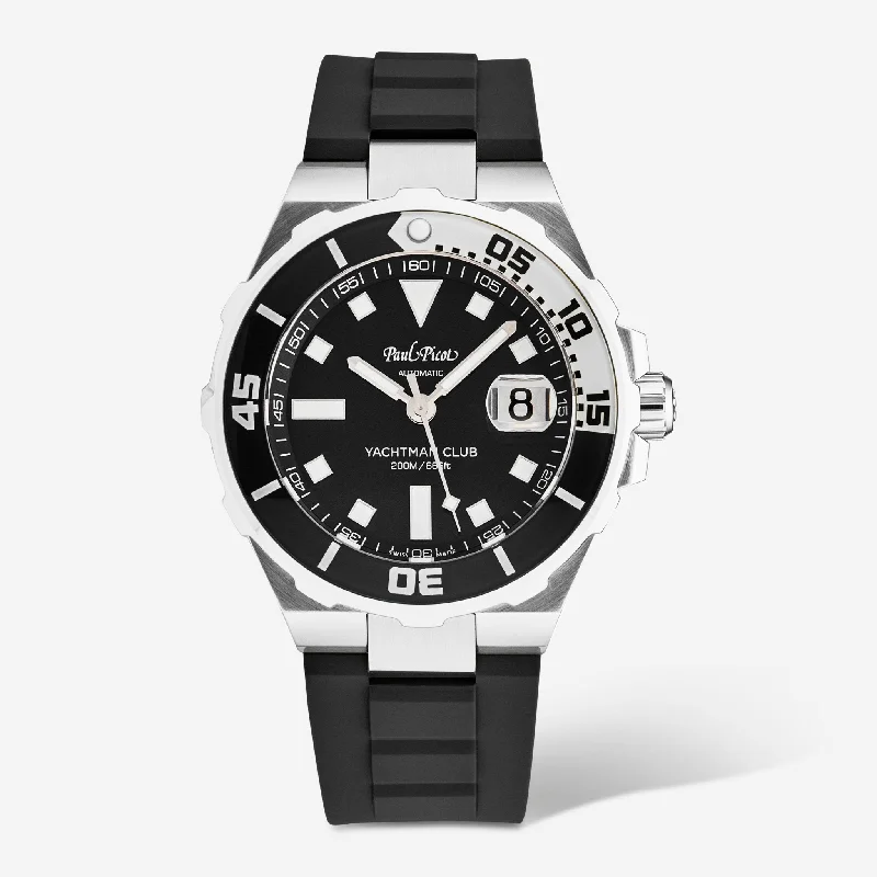 smartwatch with voice assistant integration-Paul Picot Yachtman Club Black Dial Men's Automatic Watch P1251NBL.SG.3614CM001