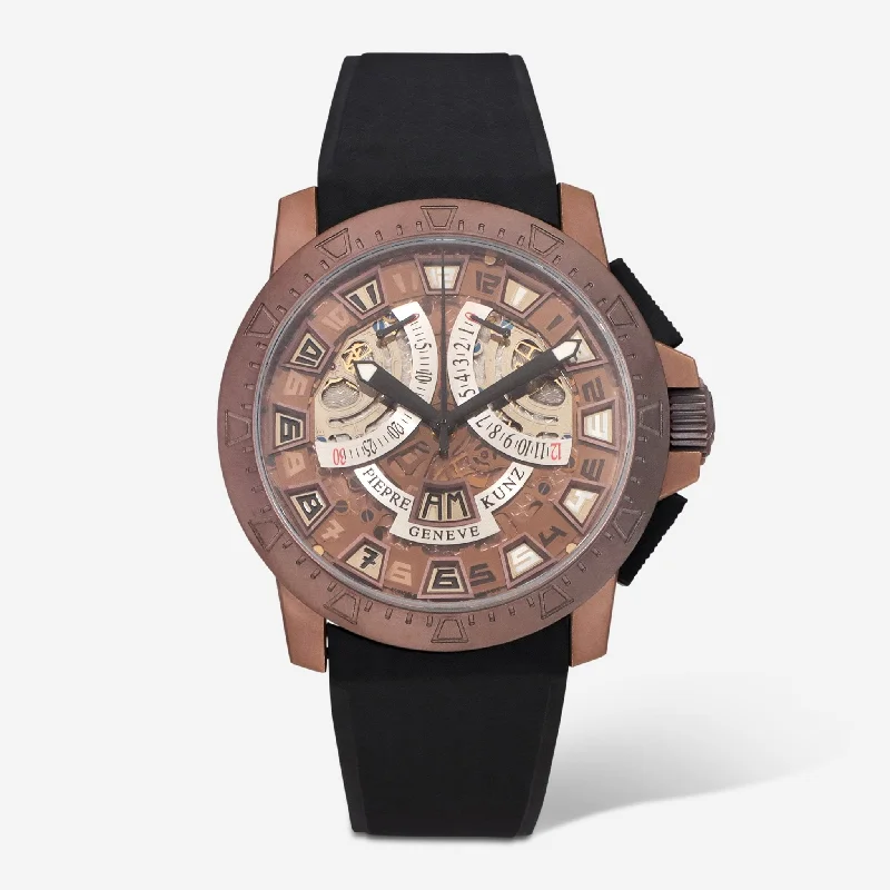 men’s automatic watch with leather strap-Pierre Kunz Sport Bi-Retrograde Chronograph Limited Edition Bronze Automatic Men's Watch PKG403SPORTLTD2