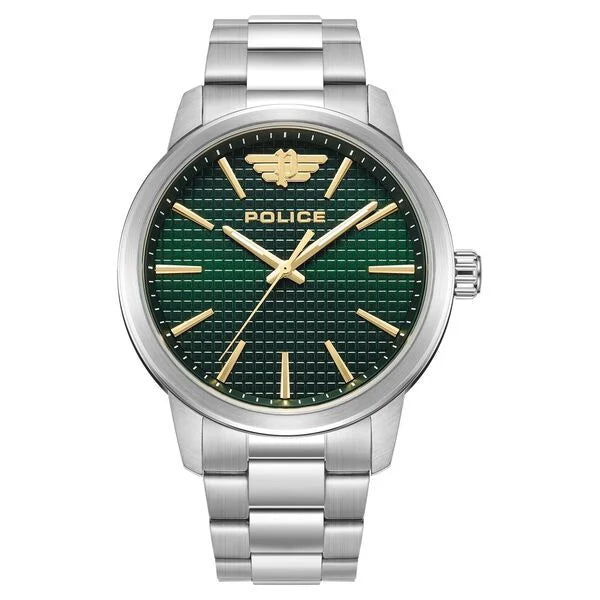 smartwatch with menstrual cycle tracking-Police Analog Green Dial Watch for Men neplpewjg0018401