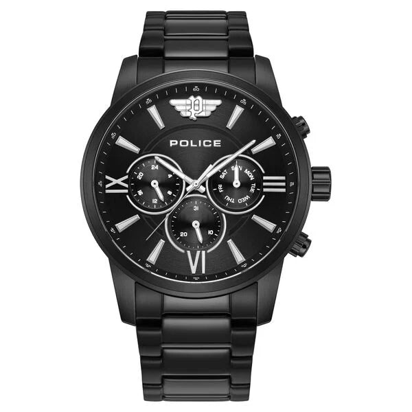 luxury digital watch for men-Police Black Dial Quartz Multifunction Watch for Men plpewjk0004406