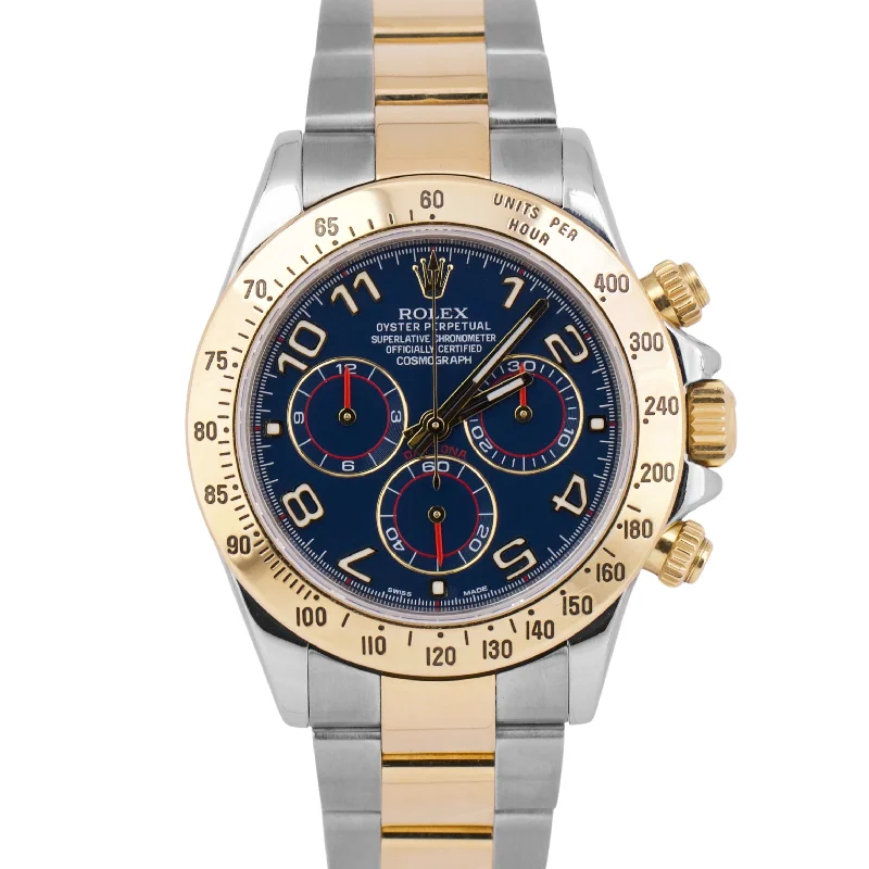 smartwatch with sleep cycle tracking-2015 Rolex Daytona Cosmograph BLUE RACING 18K Gold Steel RANDOM SERIAL 116523