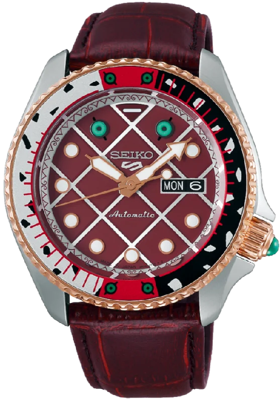 men’s automatic wristwatch with gold accents-Seiko X Jojo's Bizarre Adventure Diavolo 5 Sports Limited Edition SBSA034