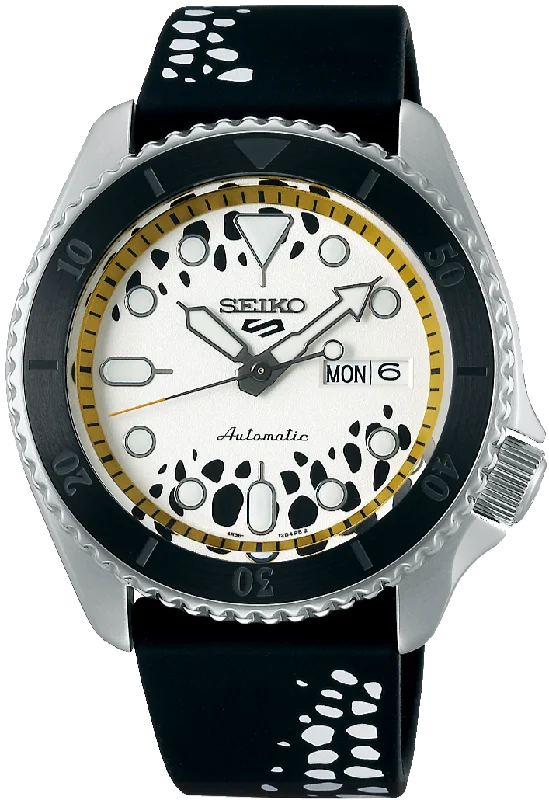 luxury digital watch for men-Seiko X ONE PIECE 5 Sports Street Style Automatic Limited Edition "Trafalgar D Water Law" SRPH63