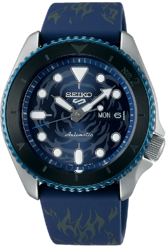 men’s digital wristwatch with date display-Seiko 5 Sports Street Style X ONE-PIECE Sabo Automatic Limited Edition SRPH71K1