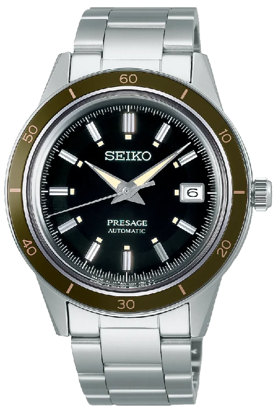 men’s digital wristwatch with date display-Seiko Presage 2021 Style60's Series Automatic Green SRPG07 (SARY195)