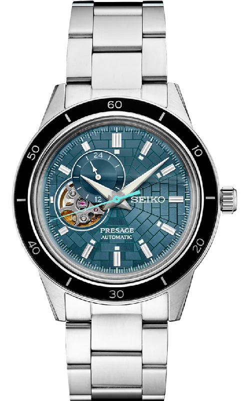 smartwatch with real-time heart rate tracking-Seiko Presage Style60's Series 140th Anniversary 2021 "Ginza Cobblestones" Limited Edition SSA445J1