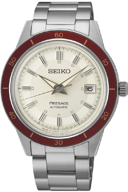 men’s wristwatch with sapphire crystal-Seiko Presage 2022 Style60's Series Automatic SRPH93